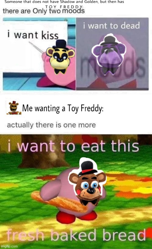 FrEsH bAkEd BrEaD | image tagged in fnaf | made w/ Imgflip meme maker