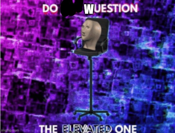 Do not question the elevated one | W | image tagged in do not question the elevated one | made w/ Imgflip meme maker
