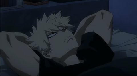 High Quality Bakugou laying in bed Blank Meme Template