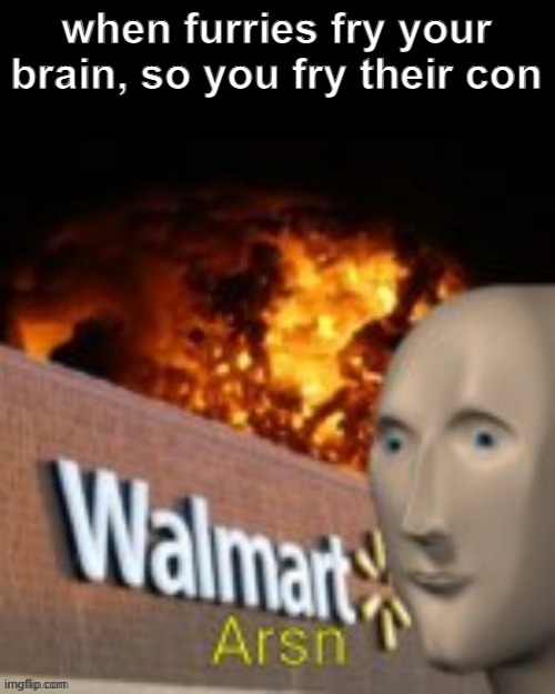 I.AM.A.FURRY.SO.I.AM.NOT.SERIOUS. | when furries fry your brain, so you fry their con | image tagged in arsn | made w/ Imgflip meme maker