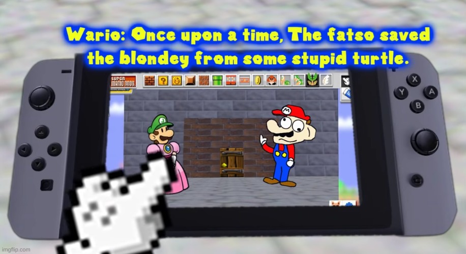 mario games in a nutshell | image tagged in memes,funny,mario,nintendo,wtf | made w/ Imgflip meme maker