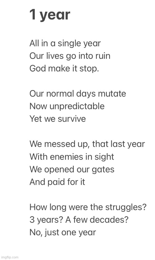 A 2020 poem. | image tagged in 2020,poetry,memes | made w/ Imgflip meme maker