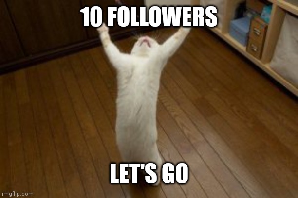 Thx | 10 FOLLOWERS; LET'S GO | image tagged in victory monday | made w/ Imgflip meme maker