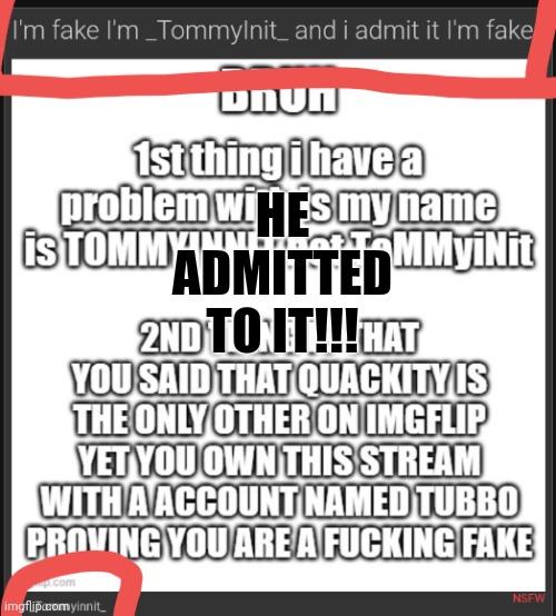 OMG | HE ADMITTED TO IT!!! | image tagged in ranboowins,ranboo | made w/ Imgflip meme maker