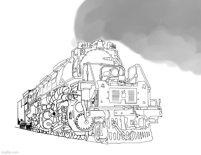 Big Boy | image tagged in train,steam,drawing | made w/ Imgflip meme maker