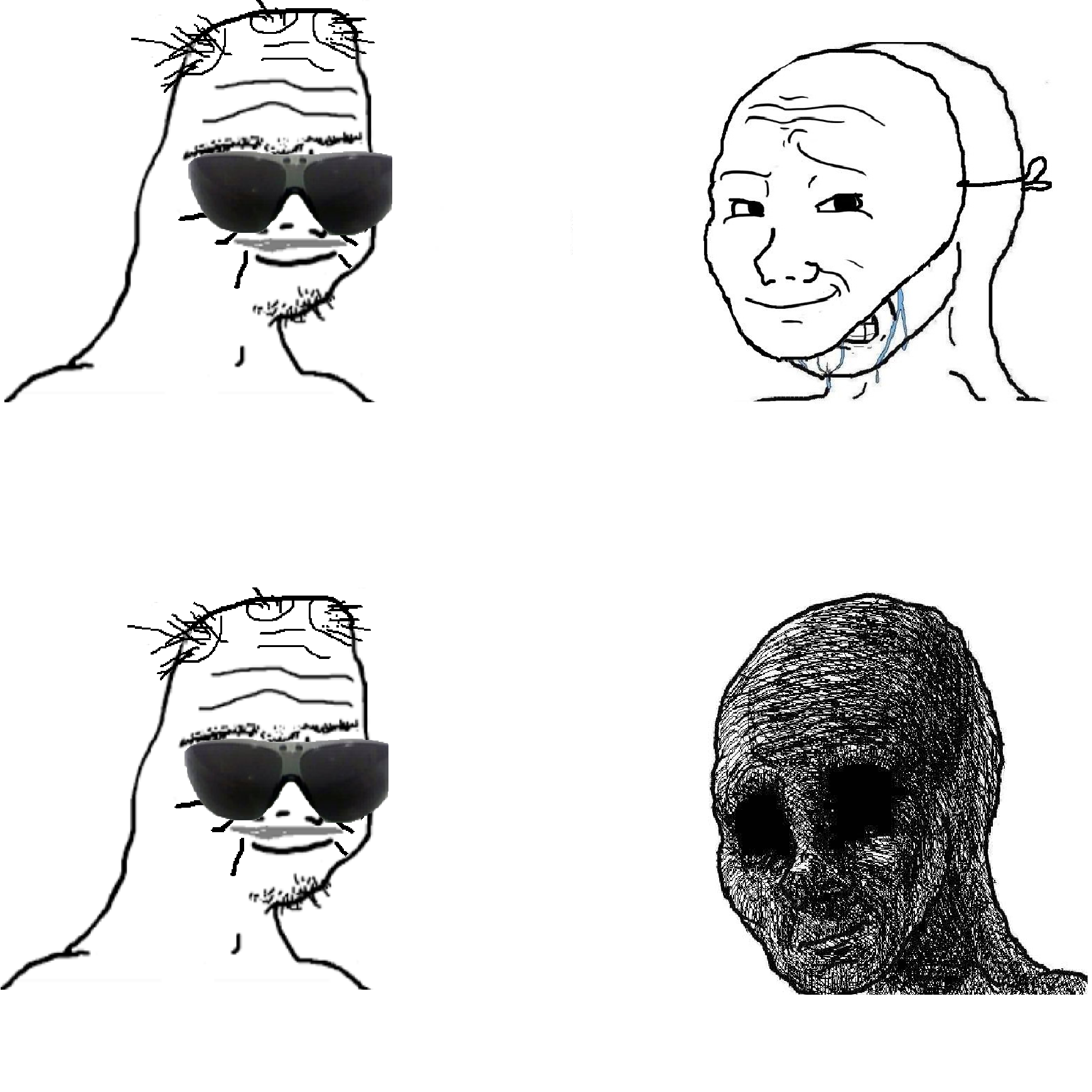 High Quality boomer and withered wojak Blank Meme Template