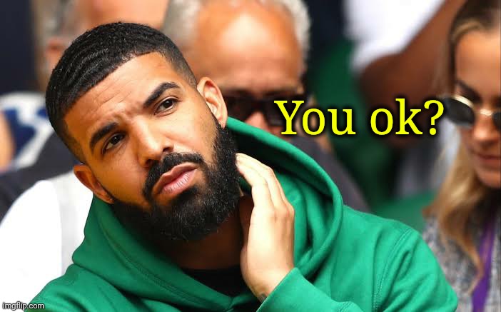 Drake seems okay | You ok? | image tagged in drake seems okay | made w/ Imgflip meme maker