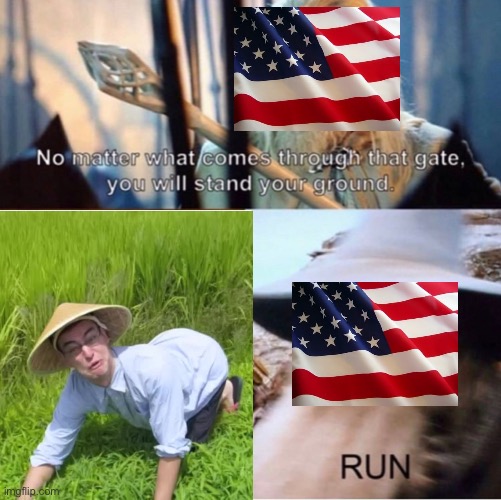 another vietnam war meme | image tagged in memes,funny,vietnam,rice,no matter what comes through that gate,welcome to the rice fields motherfucker | made w/ Imgflip meme maker