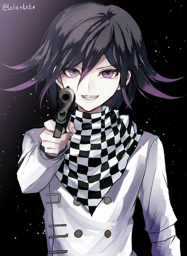 High Quality Kokichi with a gun (not my art) Blank Meme Template