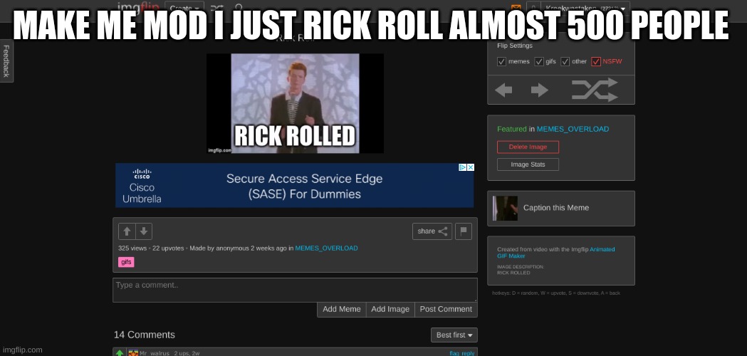 This is free for EVERYONE!!!! (Double Rick Roll) - Imgflip