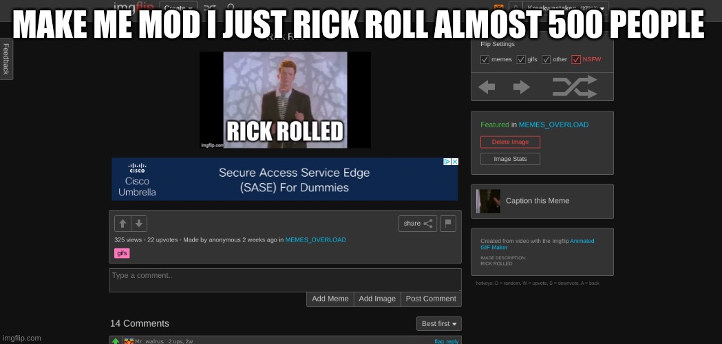 The original Rickroll video has been deleted from