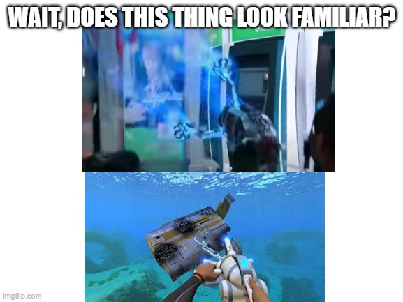 Propulsion Cannon in Homecoming? | WAIT, DOES THIS THING LOOK FAMILIAR? | image tagged in memes,subnautica,propulsion cannon,spiderman homecoming | made w/ Imgflip meme maker