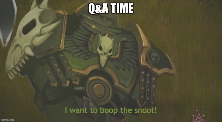 I want to boop the snoot! | Q&A TIME | image tagged in i want to boop the snoot | made w/ Imgflip meme maker