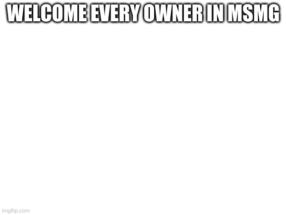 Blank White Template |  WELCOME EVERY OWNER IN MSMG | image tagged in blank white template | made w/ Imgflip meme maker