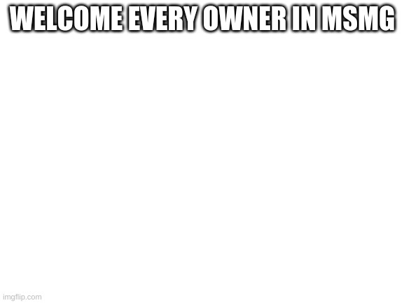 Blank White Template | WELCOME EVERY OWNER IN MSMG | image tagged in blank white template | made w/ Imgflip meme maker