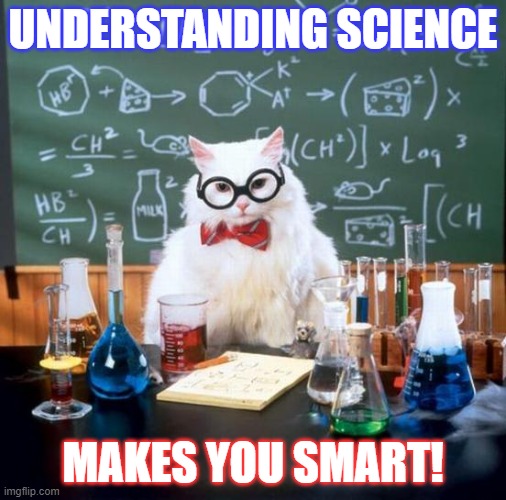 Chemistry Cat | UNDERSTANDING SCIENCE; MAKES YOU SMART! | image tagged in memes,chemistry cat | made w/ Imgflip meme maker