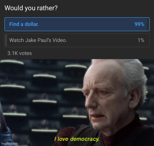 Beautiful | image tagged in i love democracy | made w/ Imgflip meme maker