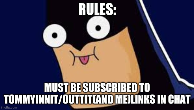 very srs rules |  RULES:; MUST BE SUBSCRIBED TO TOMMYINNIT/OUTTIT(AND ME)LINKS IN CHAT | image tagged in mmm much serious,so much serious | made w/ Imgflip meme maker