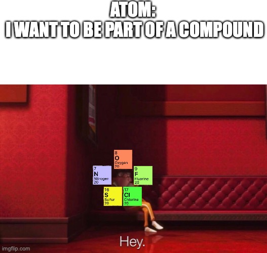 the compounding five | ATOM: 
I WANT TO BE PART OF A COMPOUND | image tagged in vector,memes | made w/ Imgflip meme maker