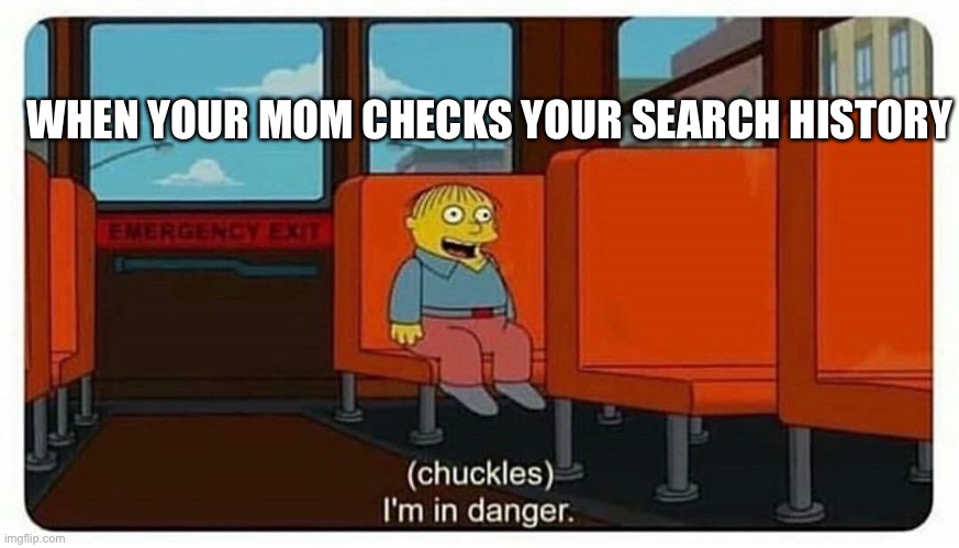 Relatable meme | WHEN YOUR MOM CHECKS YOUR SEARCH HISTORY | image tagged in ralph in danger | made w/ Imgflip meme maker