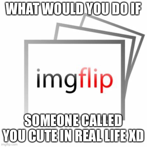 I’m high | WHAT WOULD YOU DO IF; SOMEONE CALLED YOU CUTE IN REAL LIFE XD | image tagged in imgflip | made w/ Imgflip meme maker