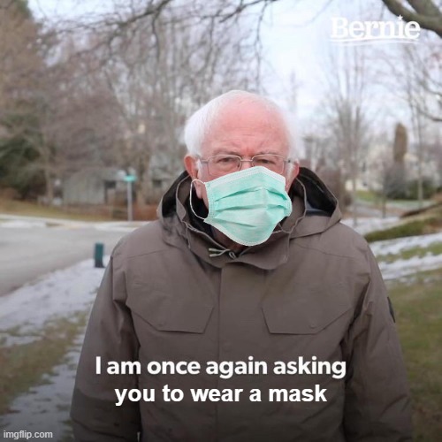 Bernie I Am Once Again Asking For Your Support Meme | you to wear a mask | image tagged in memes,bernie i am once again asking for your support | made w/ Imgflip meme maker