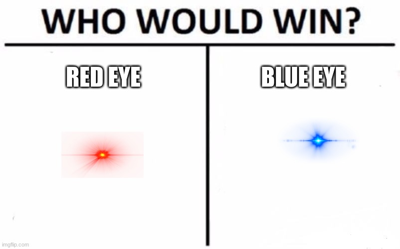 eyes | RED EYE; BLUE EYE | image tagged in memes,who would win | made w/ Imgflip meme maker