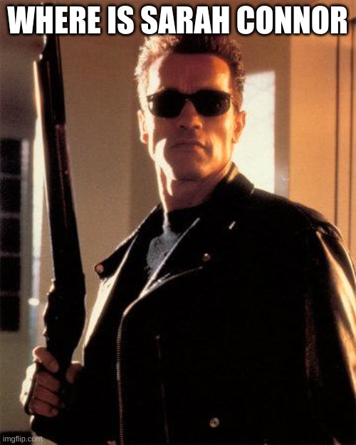 Terminator 2 | WHERE IS SARAH CONNOR | image tagged in terminator 2 | made w/ Imgflip meme maker