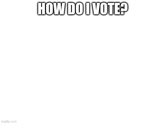 how | HOW DO I VOTE? | image tagged in blank white template | made w/ Imgflip meme maker