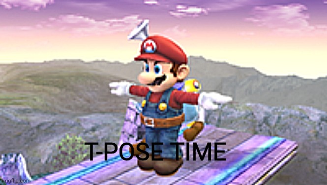 T-pose TIME | T-POSE TIME | image tagged in mario | made w/ Imgflip meme maker