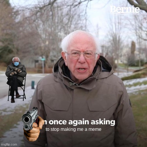 Bernie | to stop making me a meme | image tagged in memes,bernie i am once again asking for your support | made w/ Imgflip meme maker