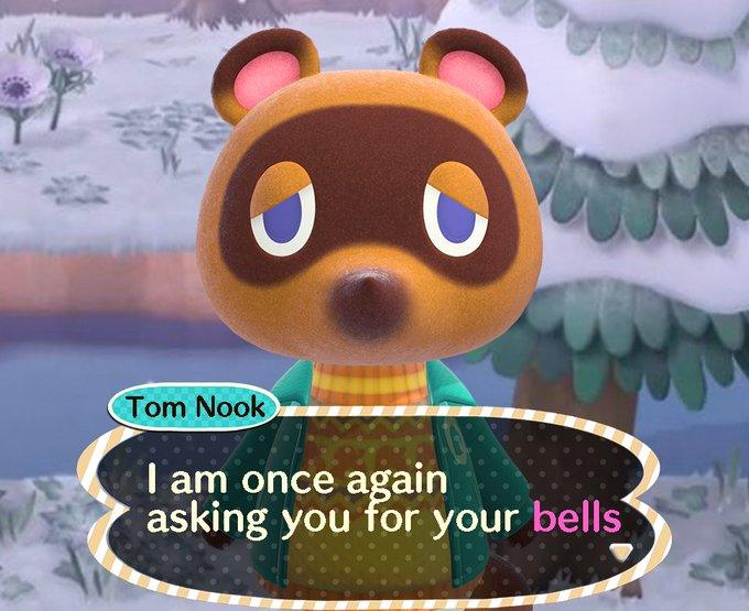 tom nook i am once asking again for your bells Blank Meme Template