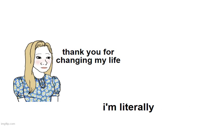 Another template from Kawping: Thank you for changing my life | image tagged in template,kawping | made w/ Imgflip meme maker