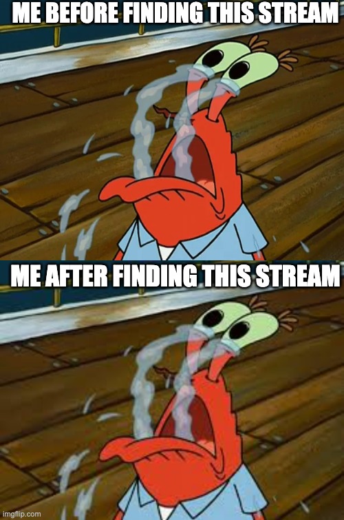  ME BEFORE FINDING THIS STREAM; ME AFTER FINDING THIS STREAM | made w/ Imgflip meme maker