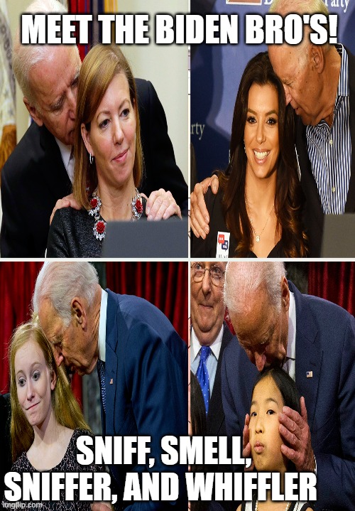 Biden brother | MEET THE BIDEN BRO'S! SNIFF, SMELL, SNIFFER, AND WHIFFLER | image tagged in memes,funny memes | made w/ Imgflip meme maker