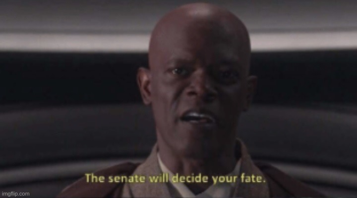 The senate will decide your fate | image tagged in the senate will decide your fate | made w/ Imgflip meme maker