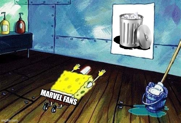 marvel fans | MARVEL FANS | image tagged in spongebob bows down,marvel fans,marvel,avengers,avengers endgame,marvel cinematic universe | made w/ Imgflip meme maker