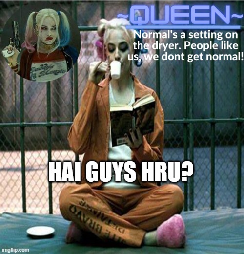 Queen. | HAI GUYS HRU? | image tagged in queen | made w/ Imgflip meme maker