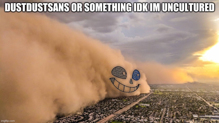 definitely didnt steal the idea from someone else | DUSTDUSTSANS OR SOMETHING IDK IM UNCULTURED | image tagged in memes,funny,usernames,bruh,wordplay | made w/ Imgflip meme maker