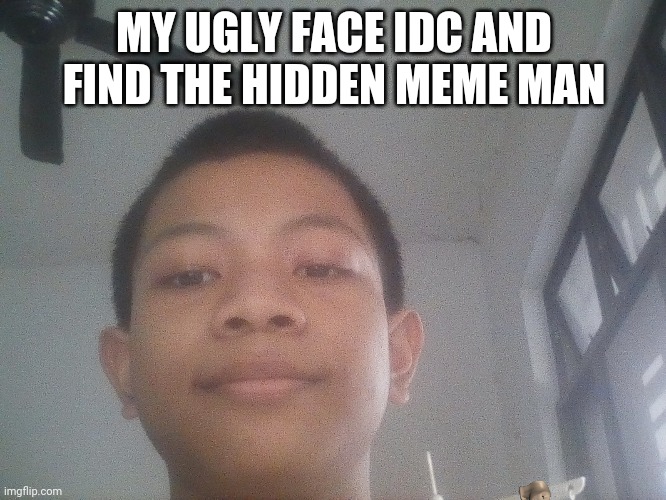 My face | MY UGLY FACE IDC AND FIND THE HIDDEN MEME MAN | image tagged in never gonna give you up,never gonna let you down,never gonna run around,and desert you | made w/ Imgflip meme maker