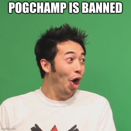 pogchamp | POGCHAMP IS BANNED | image tagged in pogchamp | made w/ Imgflip meme maker