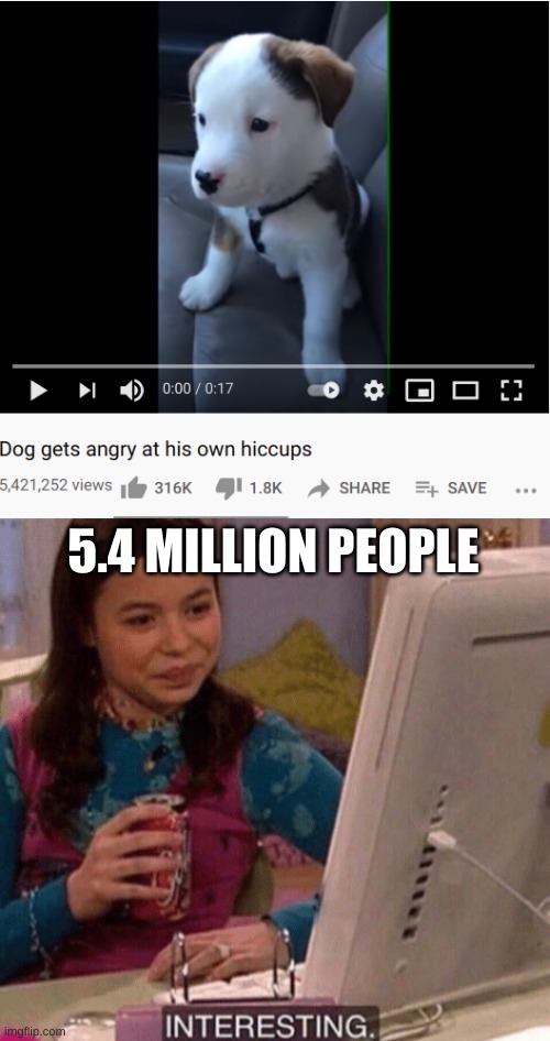 5.4 MILLION PEOPLE | image tagged in icarly interesting | made w/ Imgflip meme maker