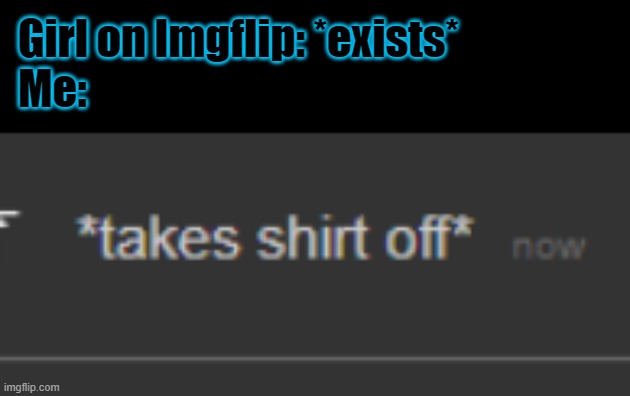 shirt begone 300 | Girl on Imgflip: *exists*
Me: | made w/ Imgflip meme maker