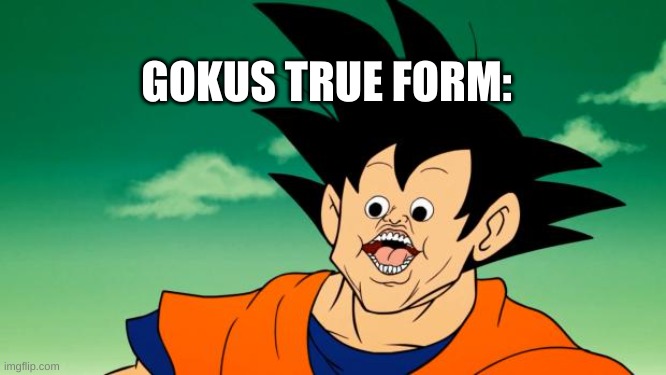 Derpy Interest Goku | GOKUS TRUE FORM: | image tagged in derpy interest goku | made w/ Imgflip meme maker