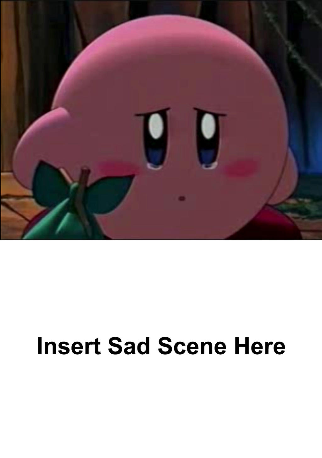 High Quality Kirby's Sad Reaction Blank Meme Template