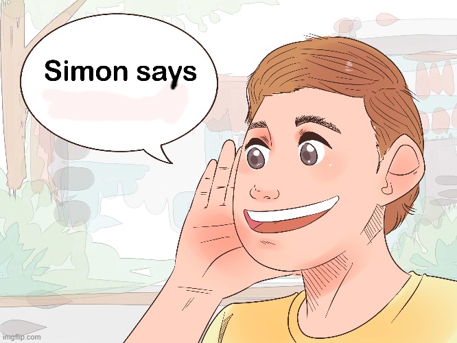 What does simon say? | image tagged in simon says | made w/ Imgflip meme maker