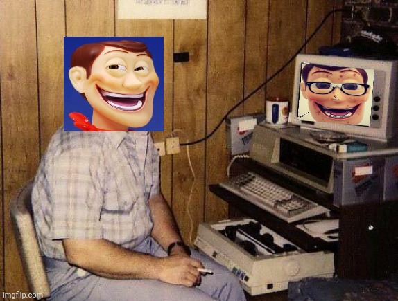 Hentai/Creepy Woody and his PC Computer | image tagged in computer nerd,woody,hentai woody,memes | made w/ Imgflip meme maker