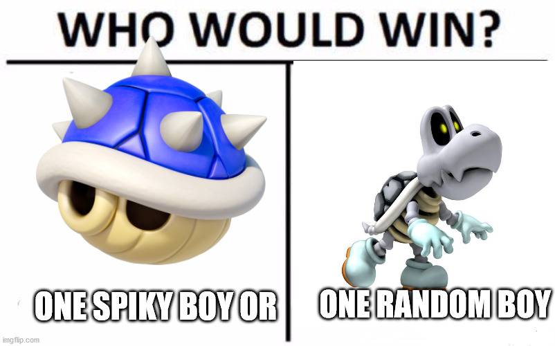 Who Would Win? Meme | ONE RANDOM BOY; ONE SPIKY BOY OR | image tagged in memes,who would win | made w/ Imgflip meme maker