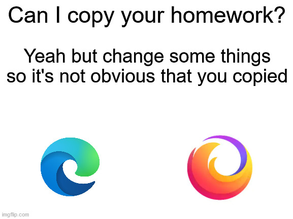 Blank White Template | Can I copy your homework? Yeah but change some things so it's not obvious that you copied | image tagged in blank white template | made w/ Imgflip meme maker