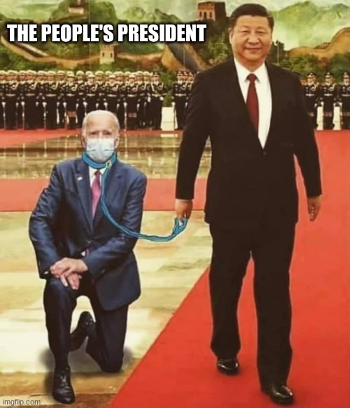 The People's president | THE PEOPLE'S PRESIDENT | image tagged in china biden,the people's president,not my president,china joe biden,puppet president,you clean up after him | made w/ Imgflip meme maker